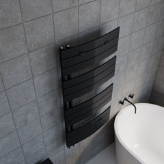 [BHCLA36] Contemporary Heated Towel Rail with Curved Panels, 1080 x 550mm - Choice of Colour - Lifestyle 2