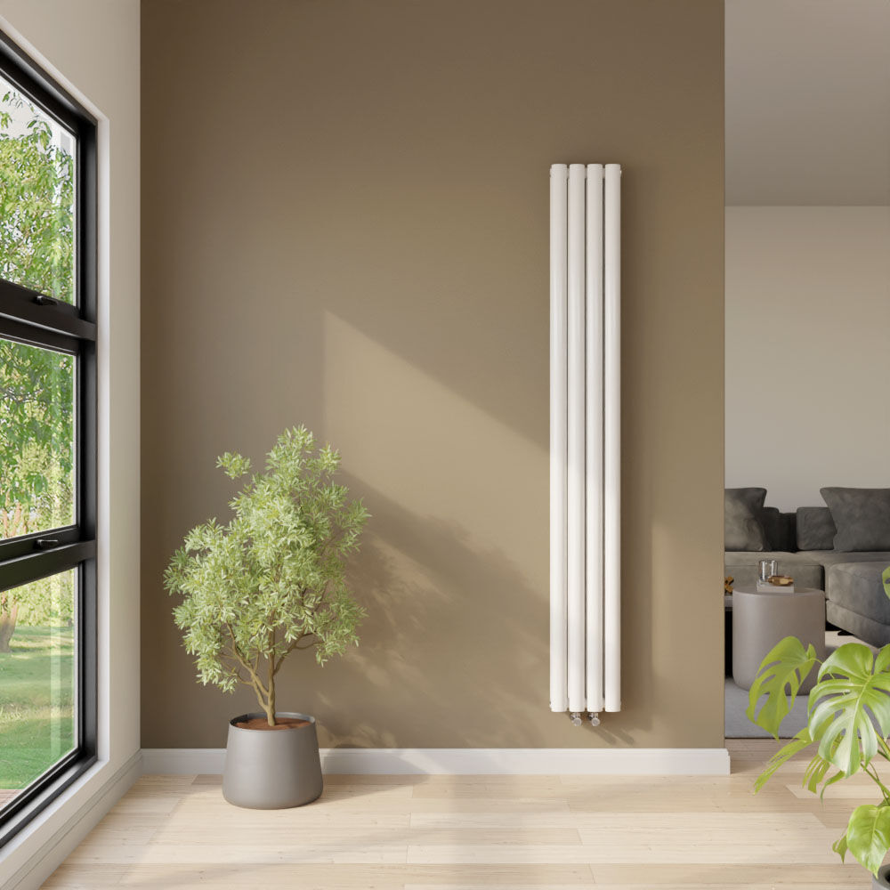[BHEB007] Balterley Embrace Compact Vertical Double Panel Radiator 1800mm x 236mm - Gloss White - Lifestyle 1