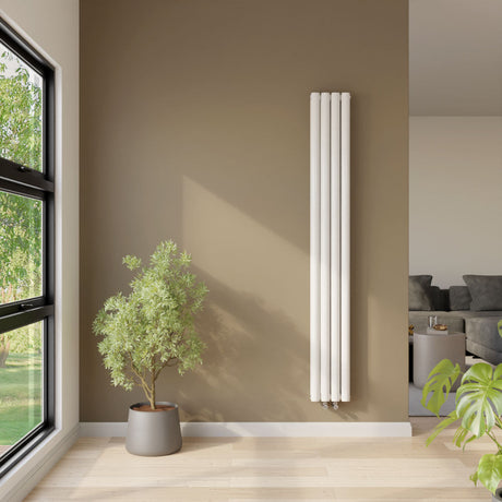 [BHEB007] Balterley Embrace Compact Vertical Double Panel Radiator 1800mm x 236mm - Gloss White - Lifestyle 1