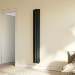 [BHEB009] Balterley Embrace Compact Vertical Double Panel Radiator, 1800mm x 236mm - Anthracite - Lifestyle 2