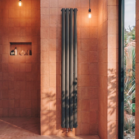[BHEB009] Pattingham Compact Vertical Double Panel Radiator 1800mm x 236mm, Choice of Colour - Silo