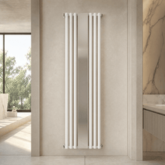 [BHEB330] Pattingham Vertical Single Panel Radiator with Mirror, 1800mm x 499mm, Choice of Colour