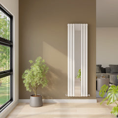 [BHEB331] Balterley Embrace Vertical Double Panel Radiator with Mirror, 1800mm x 499mm - Gloss White - Lifestyle 1