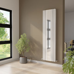 [BHEB331] Balterley Embrace Vertical Double Panel Radiator with Mirror, 1800mm x 499mm - Gloss White - Lifestyle 2