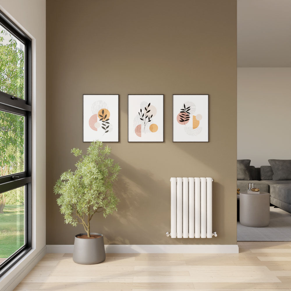 [BHEB337D] Balterley Embrace Horizontal Double Panel Radiator, 600mm x 412mm - Gloss White - Lifestyle 1