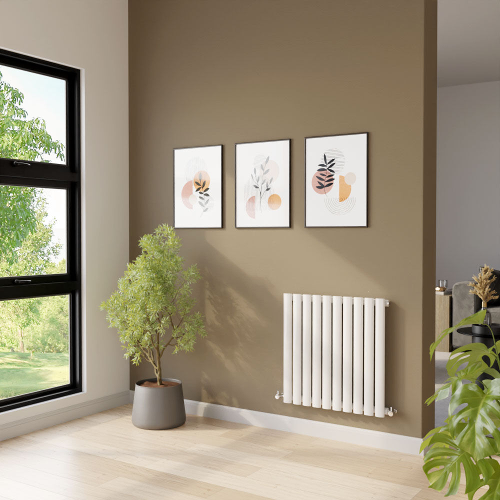 [BHEB338] Balterley Embrace Horizontal Single Panel Radiator, 600mm x 586mm - Gloss White - Lifestyle 2
