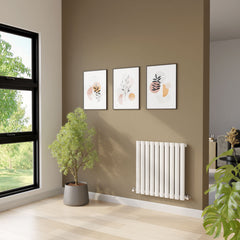 [BHEB338] Balterley Embrace Horizontal Single Panel Radiator, 600mm x 586mm - Gloss White - Lifestyle 2