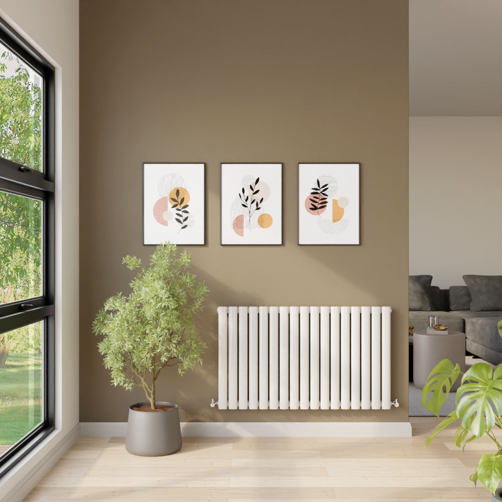 [BHEB339] Balterley Embrace Horizontal Single Panel Radiator, 600mm x 992mm - Gloss White - Lifestyle 1