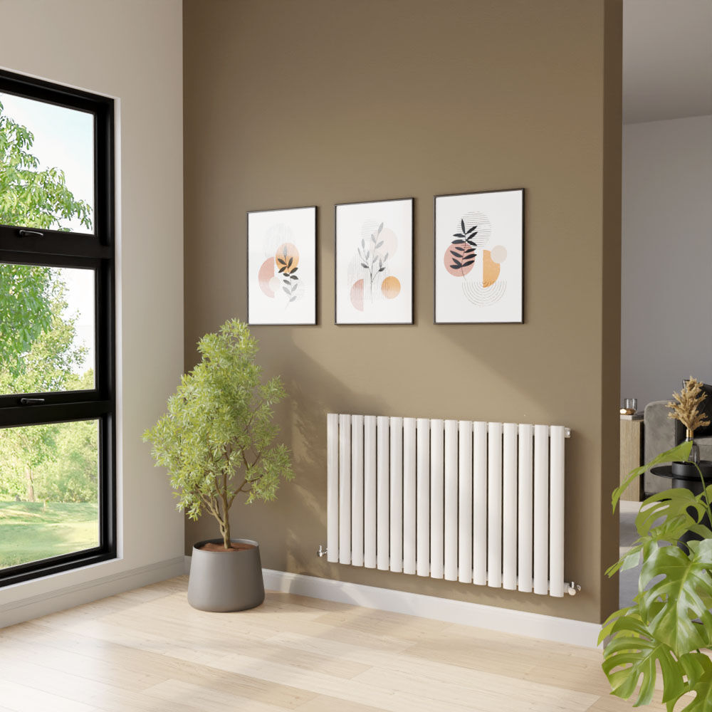 [BHEB339] Balterley Embrace Horizontal Single Panel Radiator, 600mm x 992mm - Gloss White - Lifestyle 2