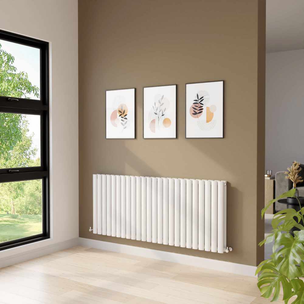[BHEB340D] Balterley Embrace Horizontal Double Panel Radiator, 600mm x 1398mm - Gloss White - Lifestyle 2