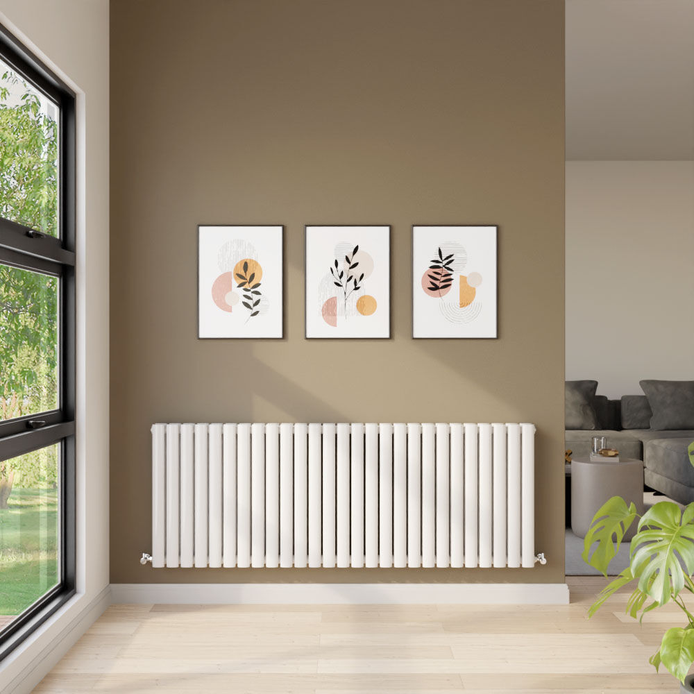 [BHEB342D] Balterley Embrace Horizontal Double Panel Radiator, 600mm x 1572mm - Gloss White - Lifestyle 1