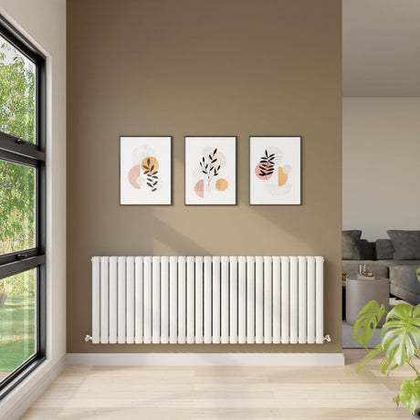 [BHEB342D] Balterley Embrace Horizontal Double Panel Radiator, 600mm x 1572mm - Gloss White - Lifestyle 1