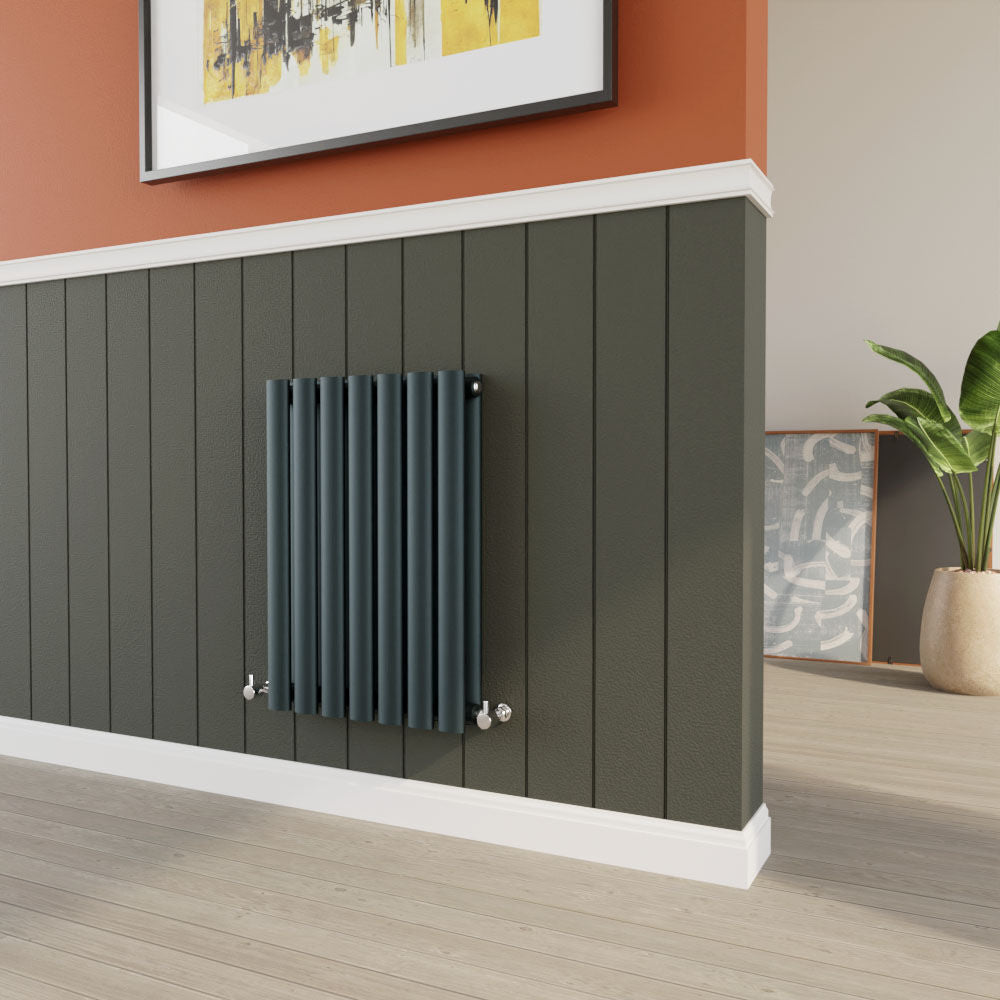 [BHEBA37D] Balterley Embrace Horizontal Double Panel Radiator, 600mm x 412mm - Anthracite - Lifestyle 2