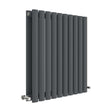 [BHEBA38D] Balterley Embrace Horizontal Double Panel Radiator, 600mm x 586mm - Anthracite - Cutout