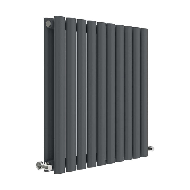 [BHEBA38D] Balterley Embrace Horizontal Double Panel Radiator, 600mm x 586mm - Anthracite - Cutout