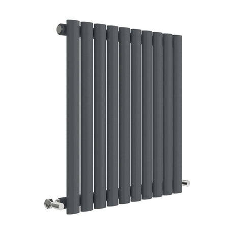 [BHEBA38] Balterley Embrace Horizontal Single Panel Radiator, 600mm x 586mm - Anthracite - Cutout