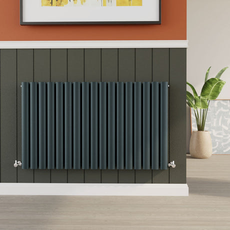 [BHEBA39D] Balterley Embrace Horizontal Double Panel Radiator, 600mm x 992mm - Anthracite - Lifestyle 1