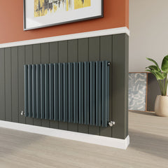 [BHEBA39D] Balterley Embrace Horizontal Double Panel Radiator, 600mm x 992mm - Anthracite - Lifestyle 2