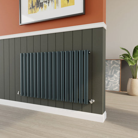 [BHEBA39] Balterley Embrace Horizontal Single Panel Radiator, 600mm x 992mm - Anthracite - Lifestyle 2