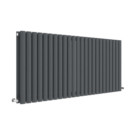 [BHEBA40D] Balterley Embrace Horizontal Double Panel Radiator, 600mm x 1398mm - Anthracite - Cutout