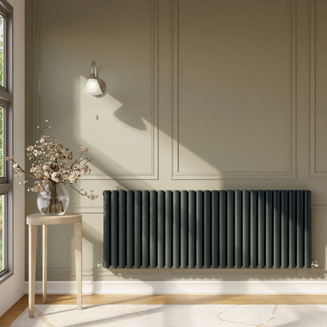 [BHEBA42D] Balterley Embrace Horizontal Double Panel Radiator, 600mm x 1572mm - Anthracite - Lifestyle 1
