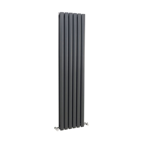 [BHEBA76] Balterley Embrace Vertical Double Panel Radiator, 1500mm x 354mm - Anthracite - Cutout