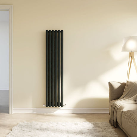[BHEBA76] Balterley Embrace Vertical Double Panel Radiator, 1500mm x 354mm - Anthracite - Lifestyle 1