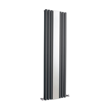 [BHEBA79] Balterley Embrace Vertical Double Panel Radiator with Mirror, 1800mm x 499mm - Anthracite - Cutout