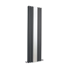 [BHEBA79] Pattingham Contemporary Vertical Double Panel Radiator with Mirror, 1800mm x 499mm - Choice of Colour - Cutout