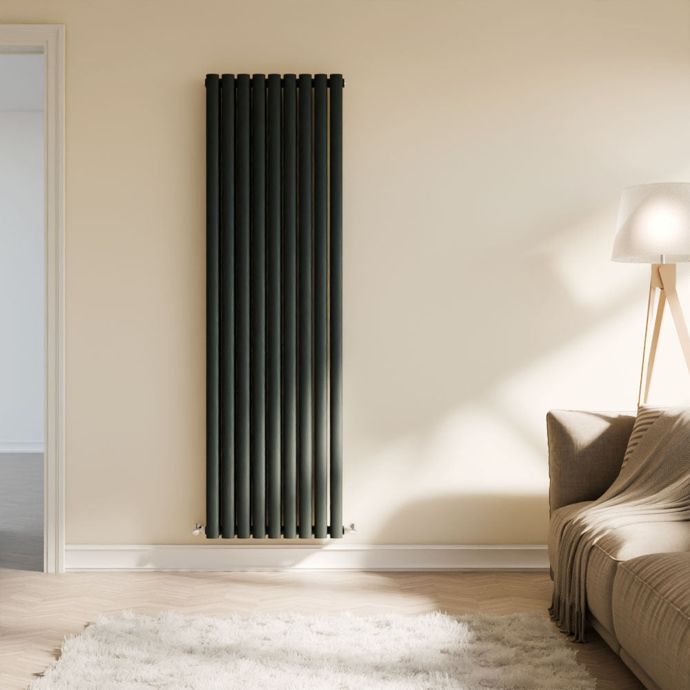 [BHEBA81] Balterley Embrace Vertical Double Panel Radiator, 1800mm x 528mm - Anthracite - Lifestyle 1