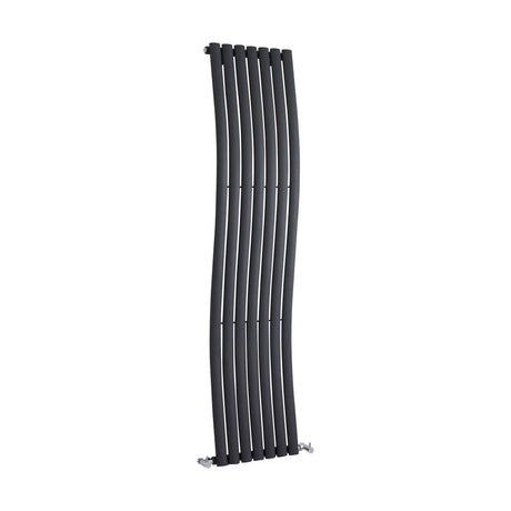 [BHEBA95] Balterley Embrace Wave Vertical Single Panel Radiator, 1785mm x 413mm - Anthracite - Cutout