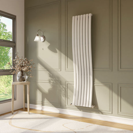 [BHEBW95] Balterley Embrace Wave Vertical Single Panel Radiator, 1785mm x 413mm - Gloss White - Lifestyle 2