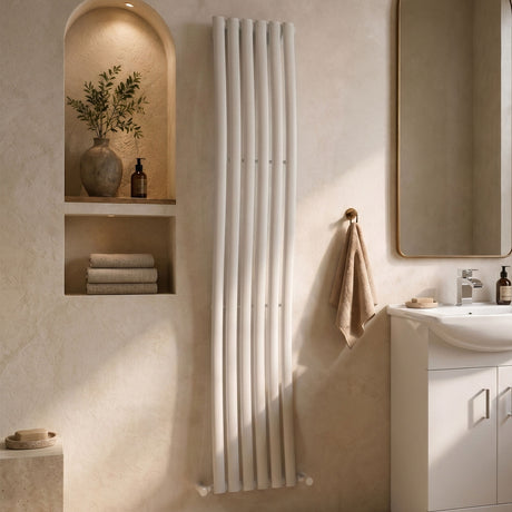 [BHEBW95] Balterley Embrace Wave Vertical Single Panel Radiator, 1785mm x 413mm - Gloss White - Silo
