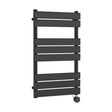 [BHEF158] Electric Square Flat Heated Towel Rail with 8 Bars, 840 x 500mm, Anthracite - Cutout