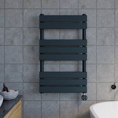 [BHEF158] Electric Square Flat Heated Towel Rail with 8 Bars, 840 x 500mm, Anthracite - Lifestyle 1
