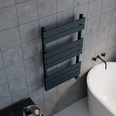 [BHEF158] Electric Square Flat Heated Towel Rail with 8 Bars, 840 x 500mm, Anthracite - Lifestyle 2