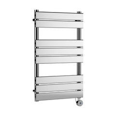[BHEF358] Electric Square Flat Heated Towel Rail with 8 Bars, 840mm x 500mm, Chrome - Cutout