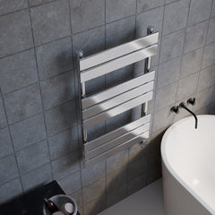 [BHEF358] Electric Square Flat Heated Towel Rail with 8 Bars, 840mm x 500mm, Chrome - Lifestyle 2