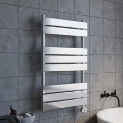 [BHEF358] Electric Square Flat Heated Towel Rail with 8 Bars, 840mm x 500mm, Chrome - Lifestyle 3
