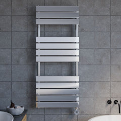 [BHEF359] Electric Square Flat Heated Towel Rail with 12 Bars, 1213 x 500, Anthracite - Lifestyle 1