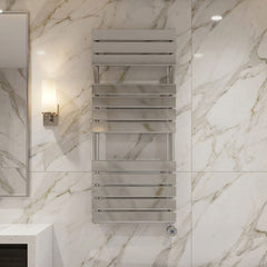 [BHEF359] Electric Square Flat Heated Towel Rail with 12 Bars, 1213 x 500, Anthracite - Silo