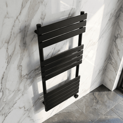 [BHEF459] Electric Square Flat Heated Towel Rail with 12 Bars, 1213 x 500, Anthracite - Lifestyle 2