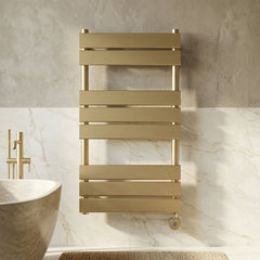 [BHEF858] Bagnall Electric Square Flat Heated Towel Rail with 8 Bars, 840 x 500mm, Choice of Colour - Silo