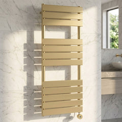 [BHEF859] Electric Square Flat Heated Towel Rail with 12 Bars, 1213 x 500, Anthracite - Silo
