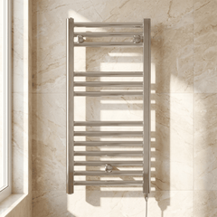 [BHEL150] Ellastone Electric Vertical Round Towel Rail with 13 Rails, 720mm x 400mm, Choice of Colour