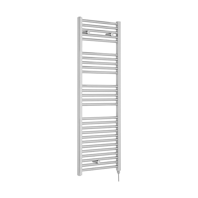 [BHEL152] Balterley Contemporary Electric Vertical Round Towel Rail, 27 Rails, 1375mm x 480mm, 500 Watt Heated Bathroom Accessory - Chrome - Cutout
