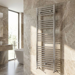 [BHEL152] Ellastone Contemporary Electric Vertical Round Towel Rail with 27 Rails, 1375mm x 480mm, Choice of Colour