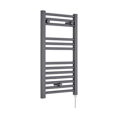 [BHEL153] Balterley Contemporary Electric Vertical Round Towel Rail with 13 Rails, 720mm x 400mm, 300 Watt Heated Bathroom - Anthracite - Cutout