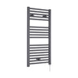 [BHEL154] Balterley Contemporary Electric Vertical Round Towel Rail with 18 Rails, 920mm x 480mm, 500 Watt Heated Bathroom - Anthracite - Cutout