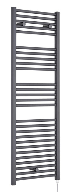 [BHEL155] Ellastone Contemporary Electric Vertical Round Towel Rail with 27 Rails, 1375mm x 480mm, Choice of Colour - Cutout